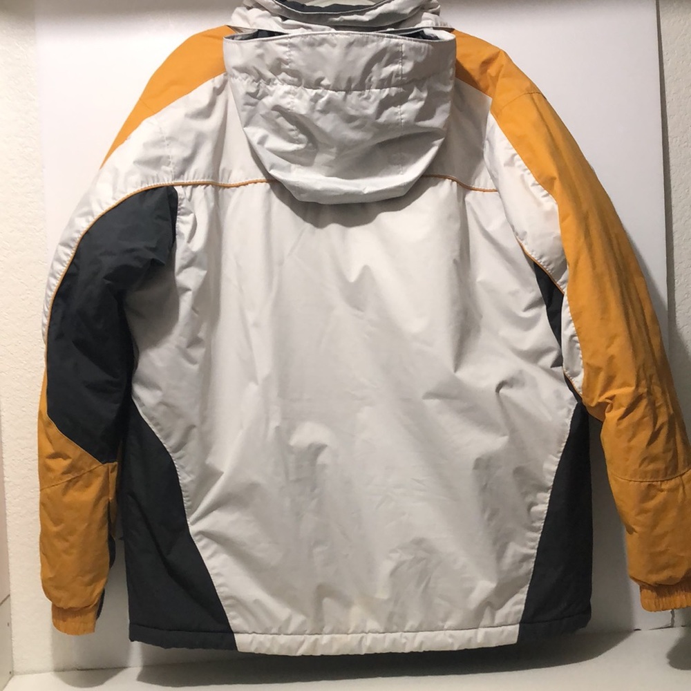 Columbia Hoodie Jacket Men’s L Water Resistant Windbreaker Adjustable Hem Ivory - Picture 11 of 16